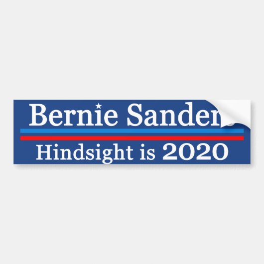 Bernie Sanders Hindsight is 2020 Bumpersticker (Voorkant)