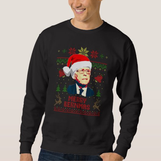 Bernie Sanders Merry Bernmas Kerstmis Trui (Voorkant)