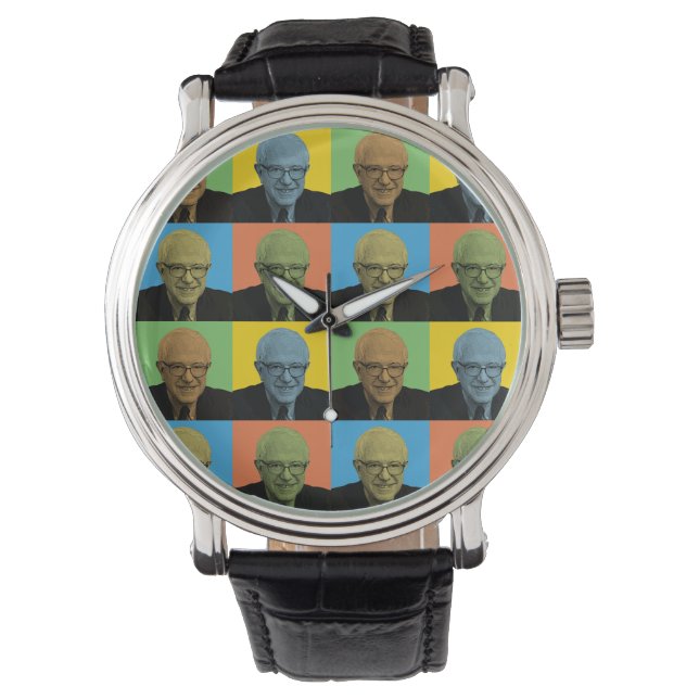 Bernie Sanders Pop-Art Horloge (Voorkant)