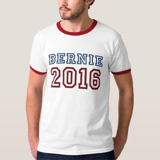 Bernie Sanders President 2016 Athletic Font T-shirt (Voorkant)