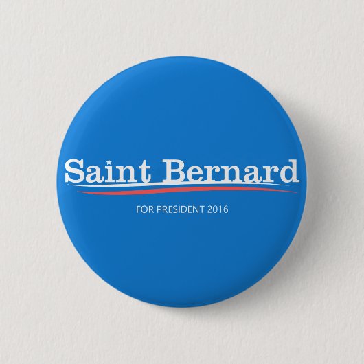 Bernie Sanders "Saint Bernard" Campaign Button (Voorkant)
