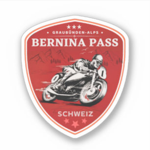 Bernina-pas Zwitserse-Alpen motorfietstocht Sticker