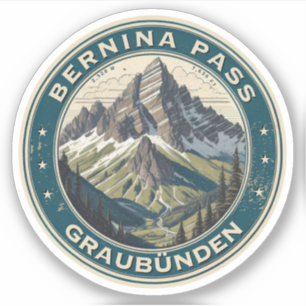 Bernina Pass Zwitserland Outdoors Mountain Pass Sticker