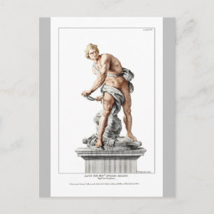 Bernini's David in een gravure van Nicolas Dorigny Briefkaart