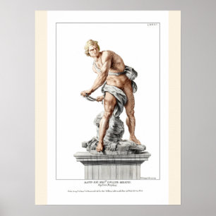 Bernini's David in een gravure van Nicolas Dorigny Poster