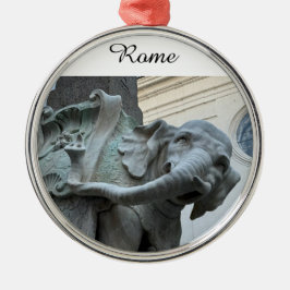 Bernini's Olifant en Obelisk - Rome Italië Metalen Ornament