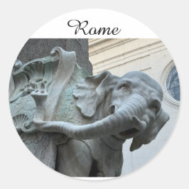 Bernini's Olifant en Obelisk - Rome Italië Ronde Sticker