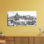 Bernini's oorspronkelijke plan voor het Sint-Peter Canvas Afdruk (Insitu (Woonkamer))