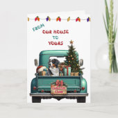 Bernois Mountain Dog Farm Truck Carte de Noël (Devant)
