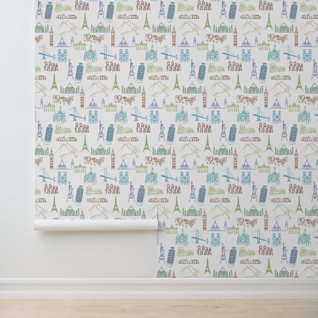 beroemd Landmarks Pattern Behang (Applicatie)