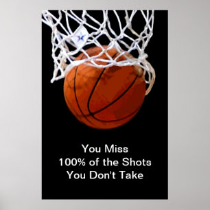 beroemd Motivatie Citaat Basketball Poster