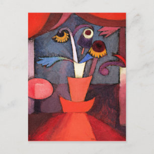 Beroemd schilderij van Paul Klee, Herfstbloem,  Feestdagenkaart