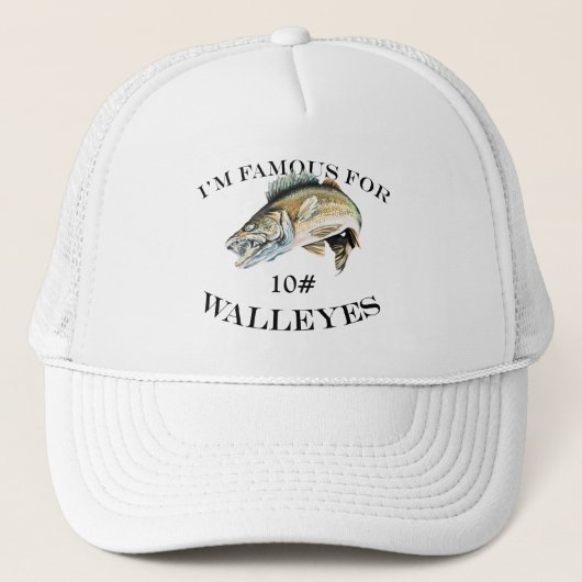 beroemd voor 10 LB-walleyes Gepersonaliseerd Trucker Pet (Voorkant)