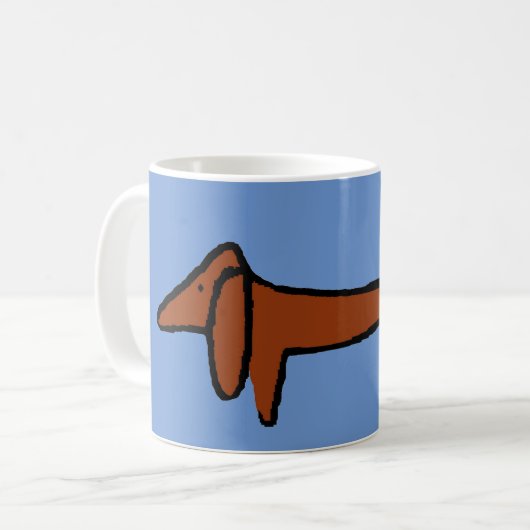 beroemde Abstracte Dachshund Koffiemok (Voorkant links)
