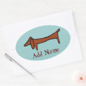 beroemde Abstracte Dachshund Ovale Sticker (Envelop)