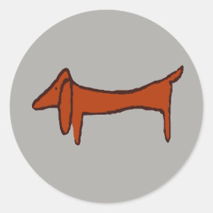 beroemde Abstracte Dachshund Ronde Sticker