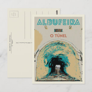 Beroemde Albufeira Beach Access Tunnel, Algarve Briefkaart