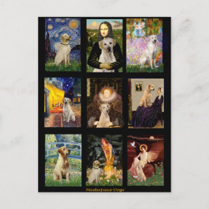 Beroemde Art Yellow Lab Composiet Briefkaart