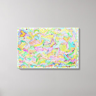 Beroemde artiesten Namen en Art Words Canvas Afdruk