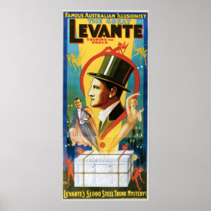 beroemde Australische illusionist Levante Poster