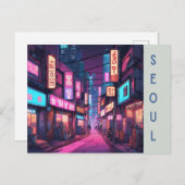 Beroemde bezienswaardigheden van Seoul: een retro Briefkaart (Voorkant / Achterkant)