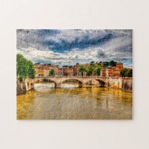 Beroemde Bruggen over de Tiber Rome. Legpuzzel