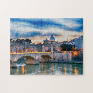 Beroemde Bruggen over de Tiber Rome. Legpuzzel