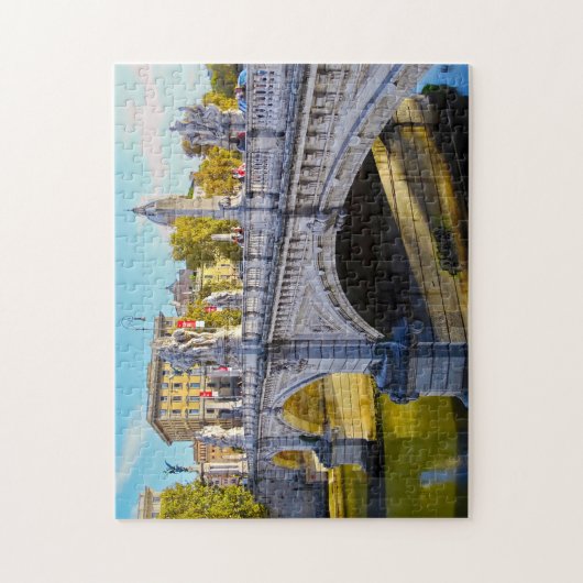 Beroemde Bruggen over de Tiber Rome. Legpuzzel (Verticaal)