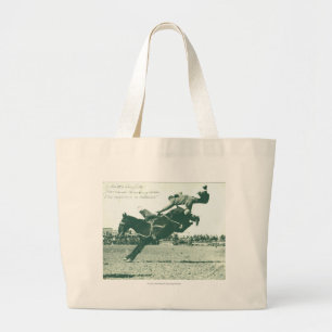 beroemde Bucking Bronc vijf minuten Grote Tote Bag