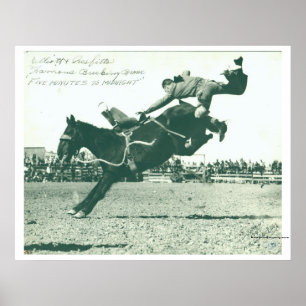 beroemde Bucking Bronc vijf minuten Poster