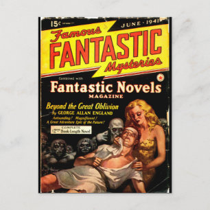 beroemde Fantastische mysteries 2_Pulp Art Briefkaart