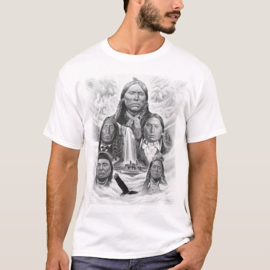 Beroemde Indianen Indiase Chiefs Mannen Wit T-shirt (Voorkant)