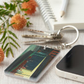 beroemde kunst | Nighthawks | Edward Hopper Sleute Sleutelhanger (Voorkant Rechts)