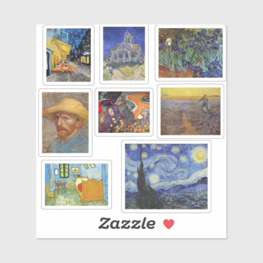 Beroemde kunstenaar Van Gogh, kunstschilderijen Sticker (Vel)