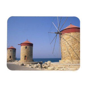 Beroemde oude windmolens van Rhodos Griekenland Magneet