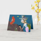 Beroemde pop gekleed als een zeemeermin kaart (Gele Bloem)