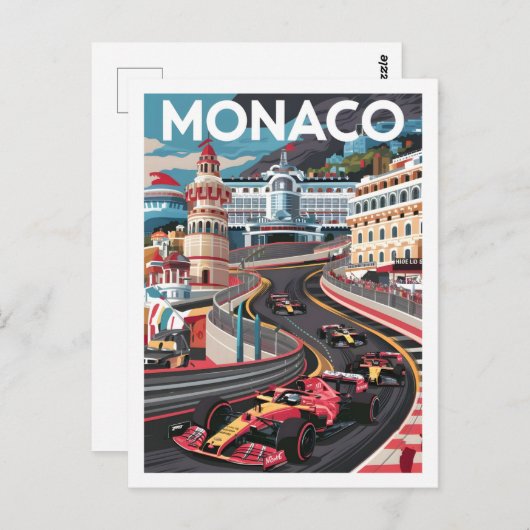 Beroemde reisplaats Monaco Briefkaart (Voorkant / Achterkant)