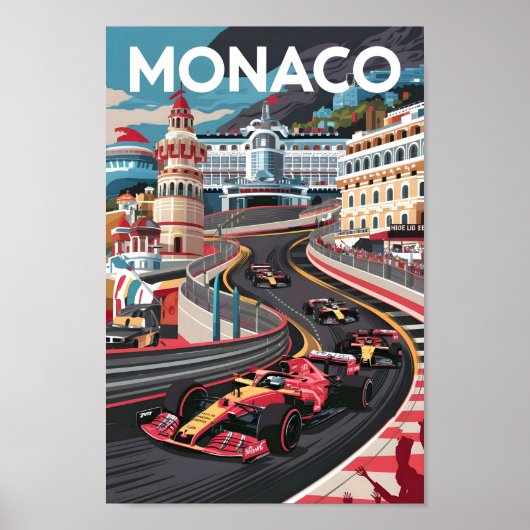 Beroemde reisplaats Monaco Poster (Voorkant)