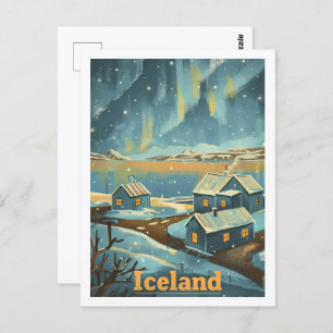 Beroemde reisplaats van de IJslandse Vintage Briefkaart