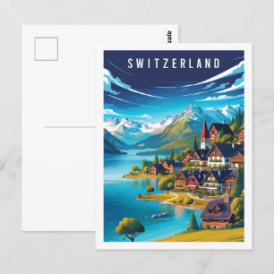 Beroemde reisplaats Zwitserland Briefkaart