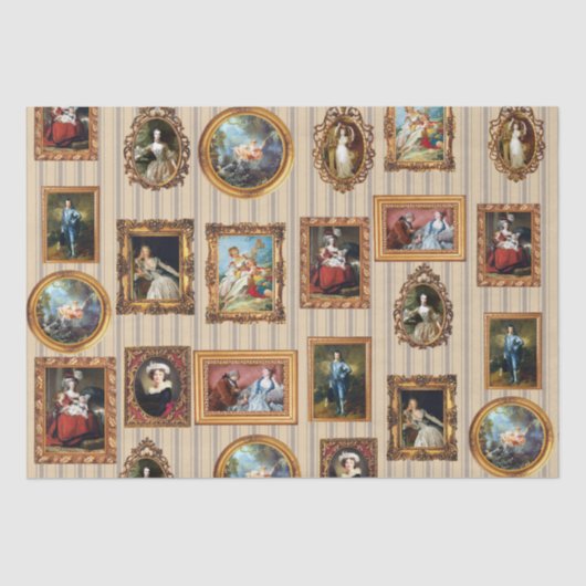 Beroemde Rococo Art Framed Antiek Decoupage Tissuepapier (Voorkant)