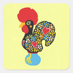 beroemde rooster van Barcelona Nr 06 Vierkante Sticker