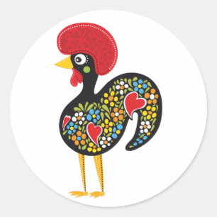 beroemde rooster van Barcelona Portugal Nr. 07 Ronde Sticker