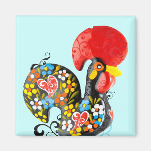 beroemde rooster van Barcelos Nr 06 - Floral editi Magneet