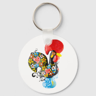 beroemde rooster van Barcelos Nr 06 - Floral editi Sleutelhanger