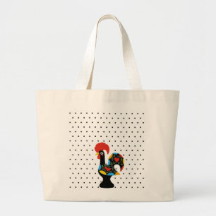 beroemde rooster van Barcelos Nr 09 - Polka Dots Grote Tote Bag