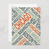  beroemde steden Verenigde Staten Word Cloud Briefkaart (Voorkant / Achterkant)