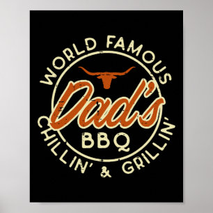 Beroemde vaders BBQ Grillin Barbecue Vaders Dag Pa Poster
