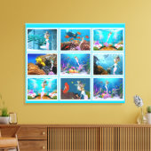 Beroemde Zeemeermin Collage. Canvas Afdruk (Insitu (Woonkamer))