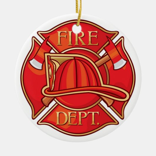 Beroep - brandweerman - SRF Keramisch Ornament (Voorkant)